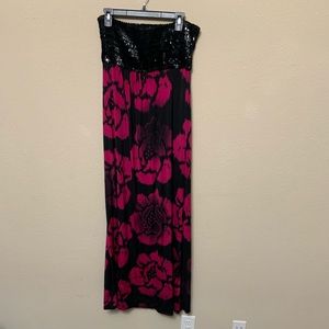 Strapless floral dress